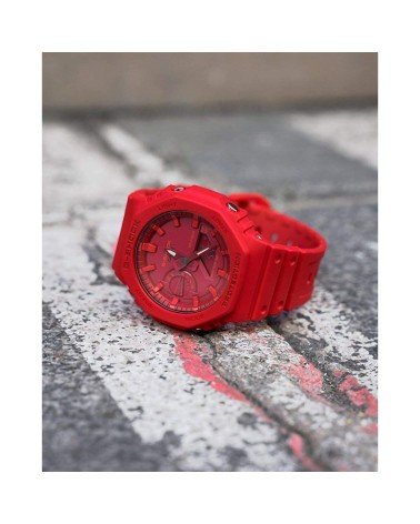 Unisex-Uhr Casio GA-2100-4AER Rot Multifunktion