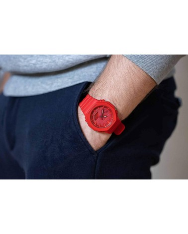 Reloj Unisex Casio GA-2100-4AER Rojo Multifunción